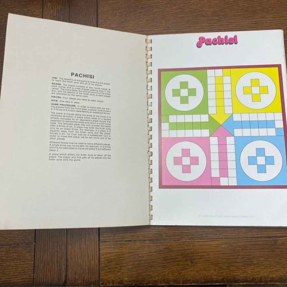 Vintage 1980 AMAV Game Book 17 game boards 30 different games Book Only